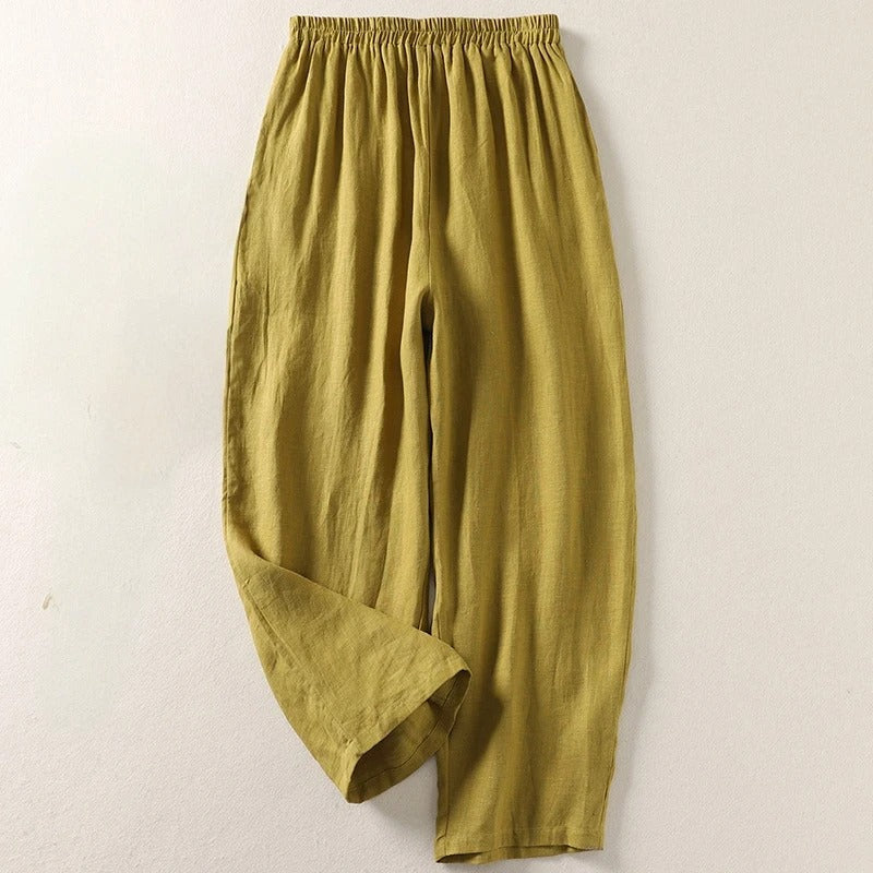 Pantaloni da donna a gamba larga con vita elasticizzata