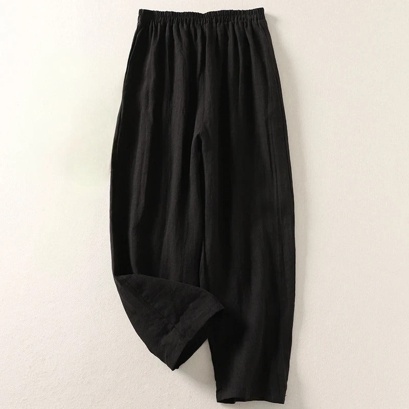 Pantaloni da donna a gamba larga con vita elasticizzata