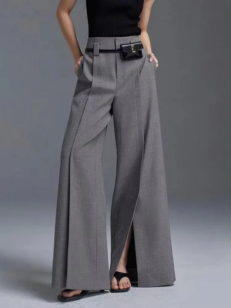 Pantaloni da donna a vita alta e gamba larga