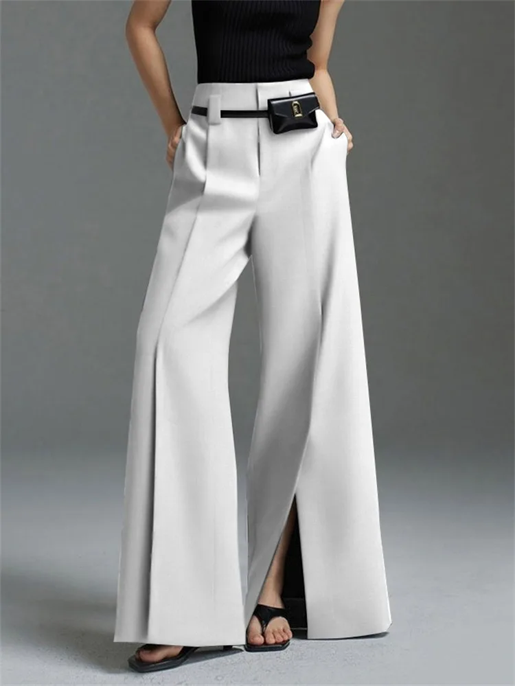 Pantaloni da donna a vita alta e gamba larga