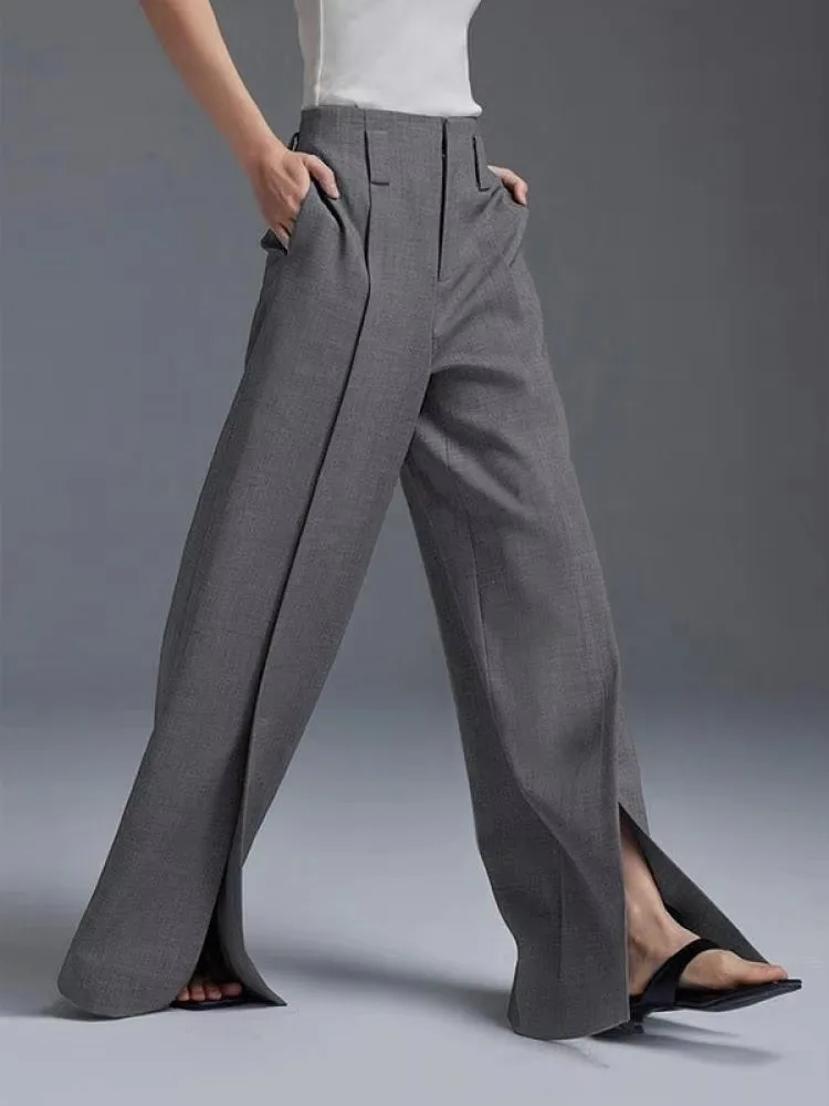 Pantaloni da donna a vita alta e gamba larga