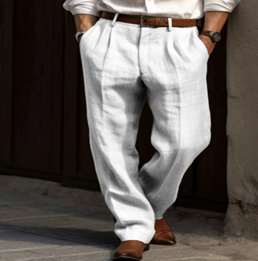 Pantaloni da uomo a gamba larga con pinces