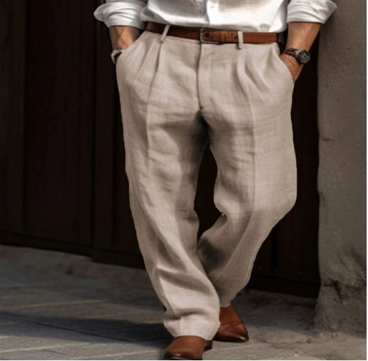 Pantaloni da uomo a gamba larga con pinces