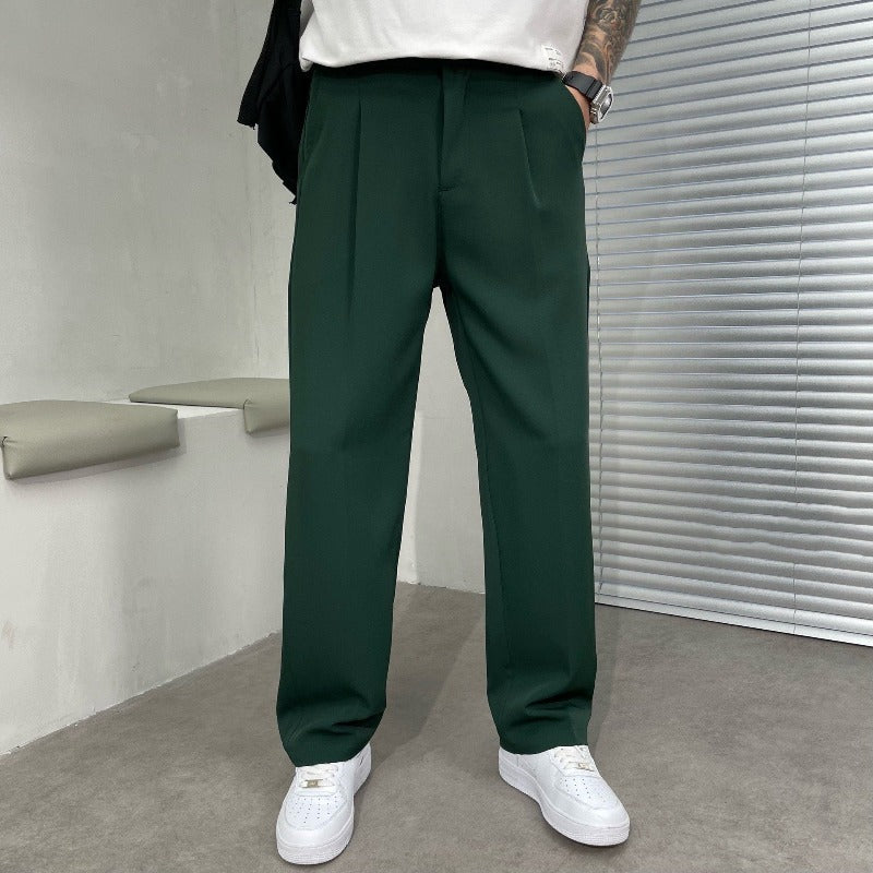 Pantaloni da uomo a gamba larga con pinces