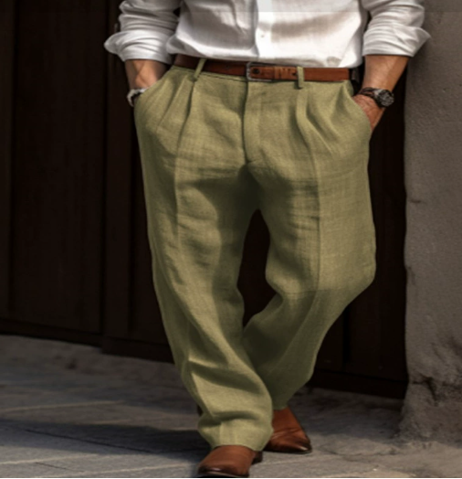 Pantaloni da uomo a gamba larga con pinces