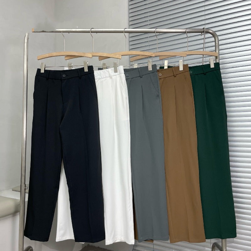 Pantaloni da uomo a gamba larga con pinces