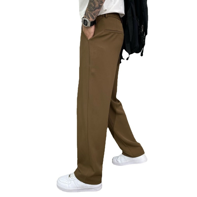 Pantaloni da uomo a gamba larga con pinces