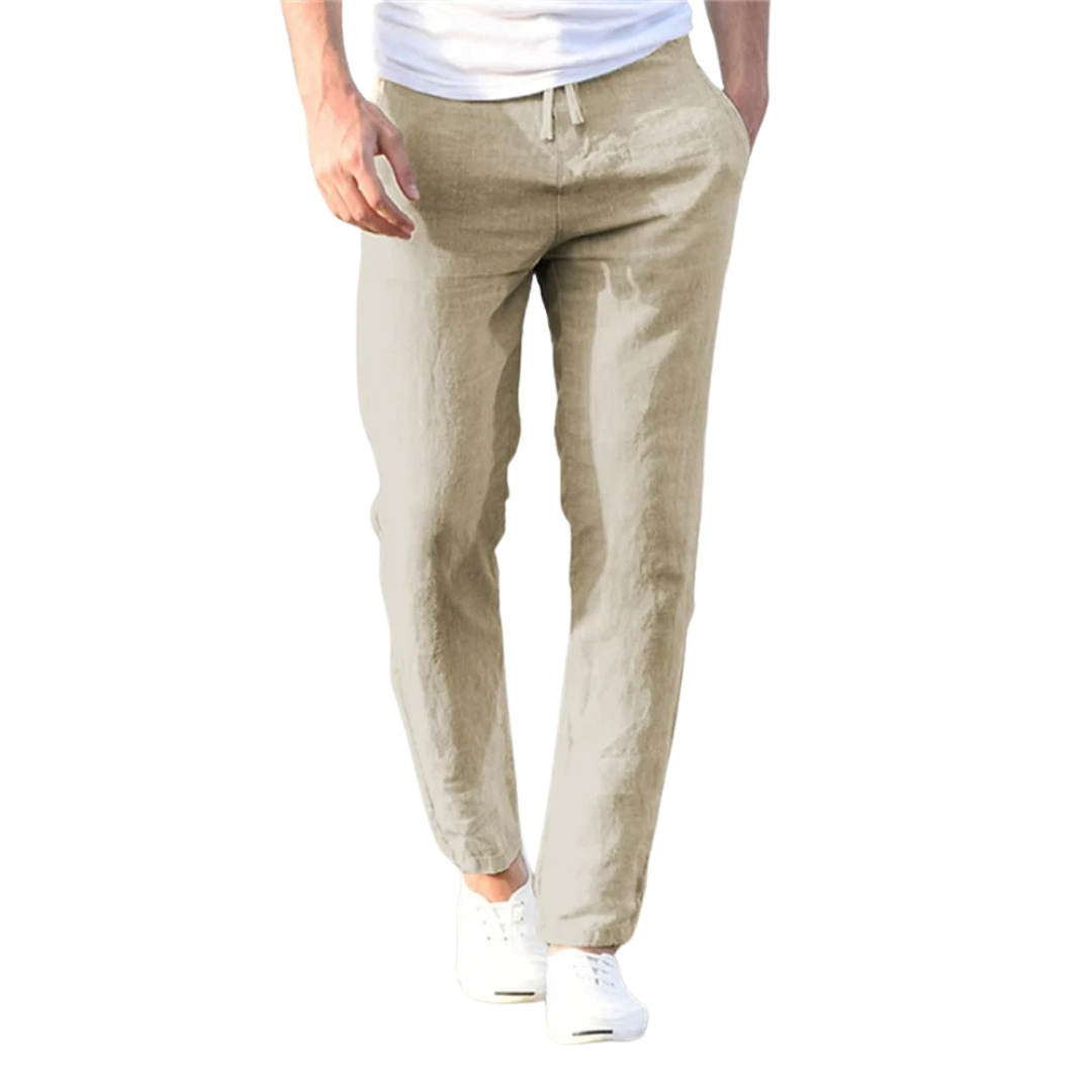 Pantaloni da uomo in cotone e lino