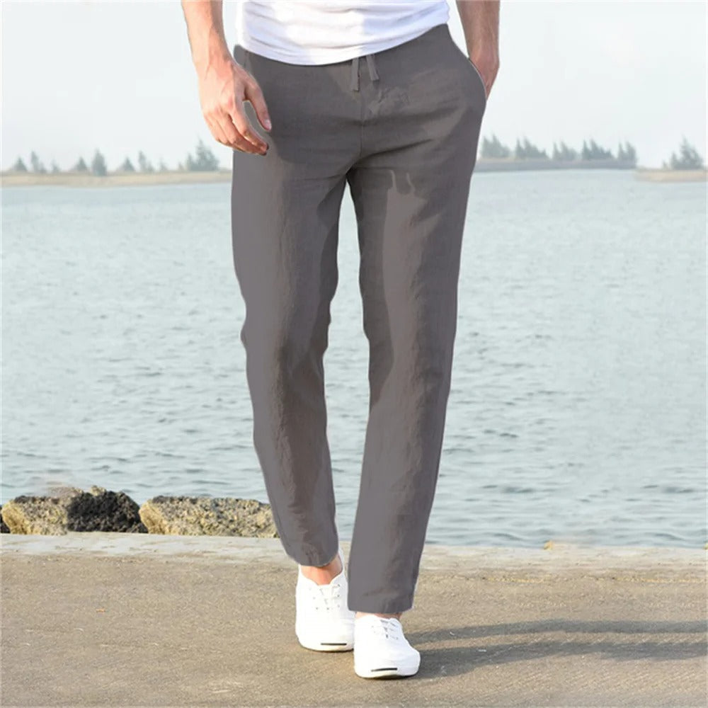 Pantaloni da uomo in cotone e lino