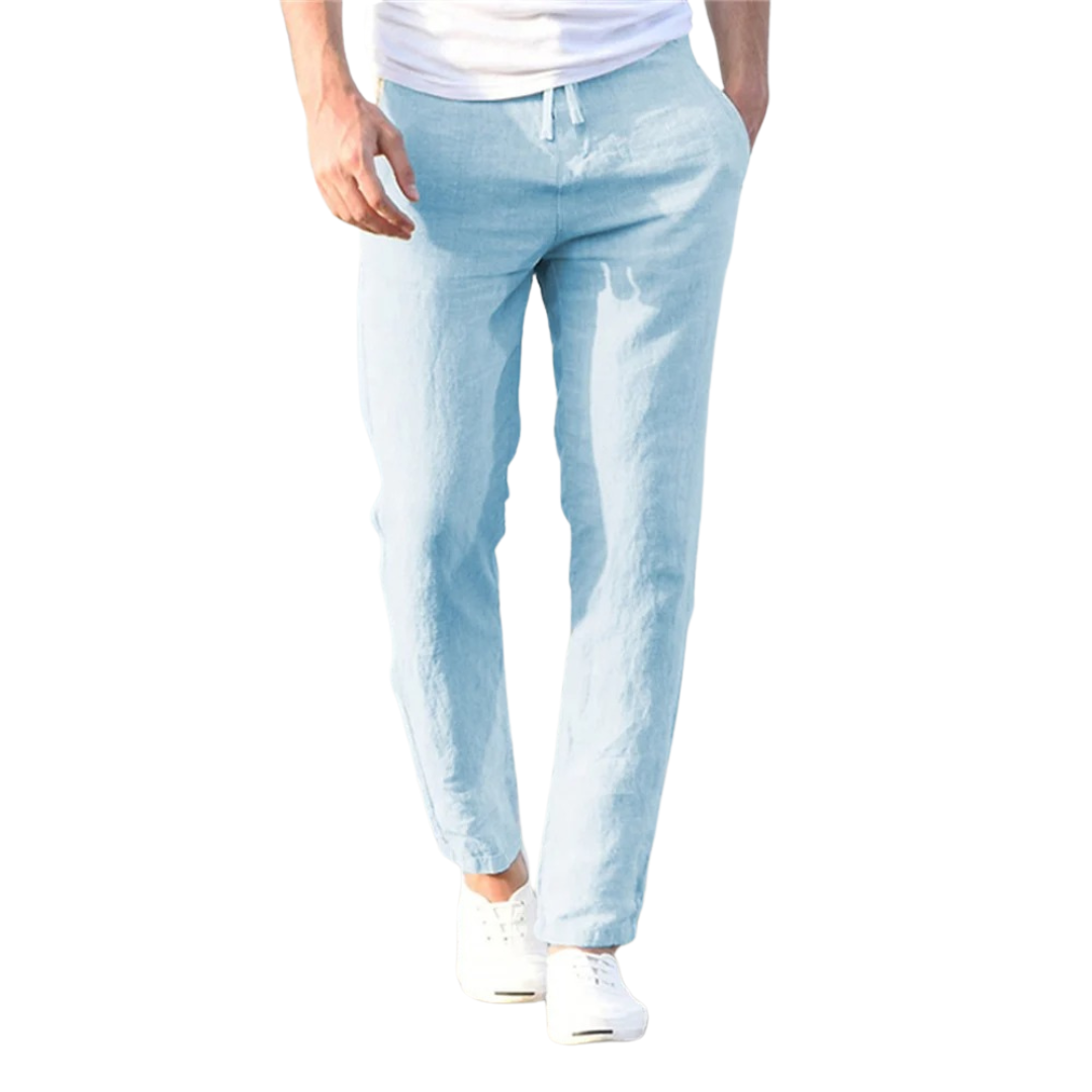 Pantaloni da uomo in cotone e lino