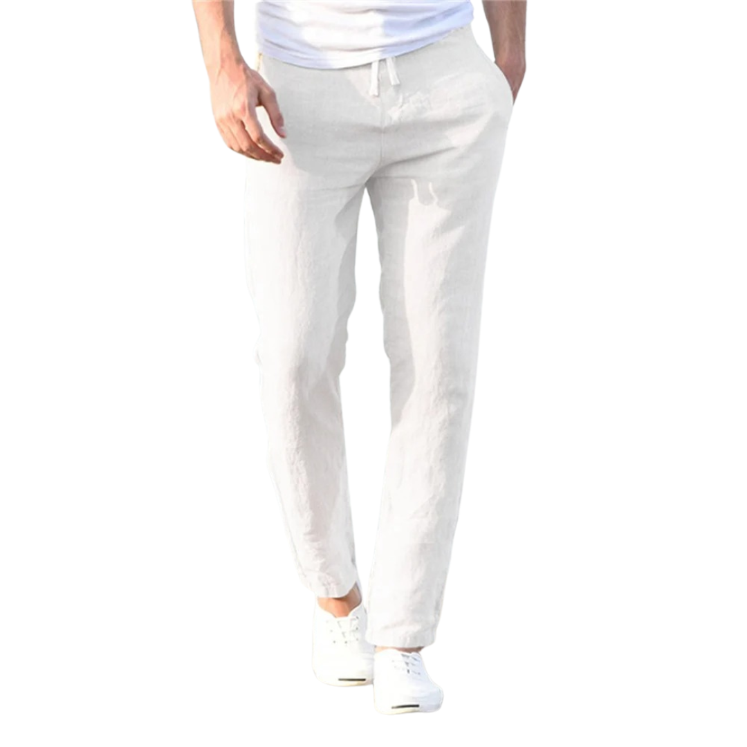 Pantaloni da uomo in cotone e lino