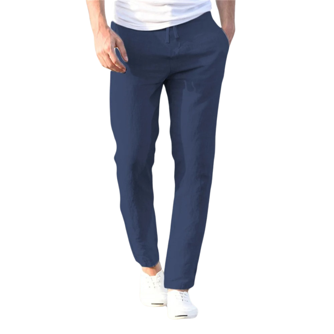 Pantaloni da uomo in cotone e lino