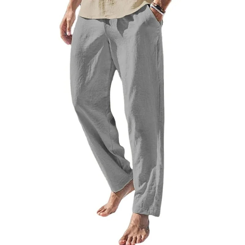 Pantaloni da uomo in cotone e lino
