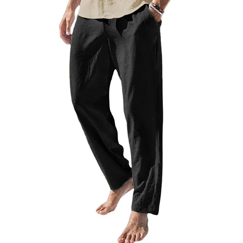 Pantaloni da uomo in cotone e lino