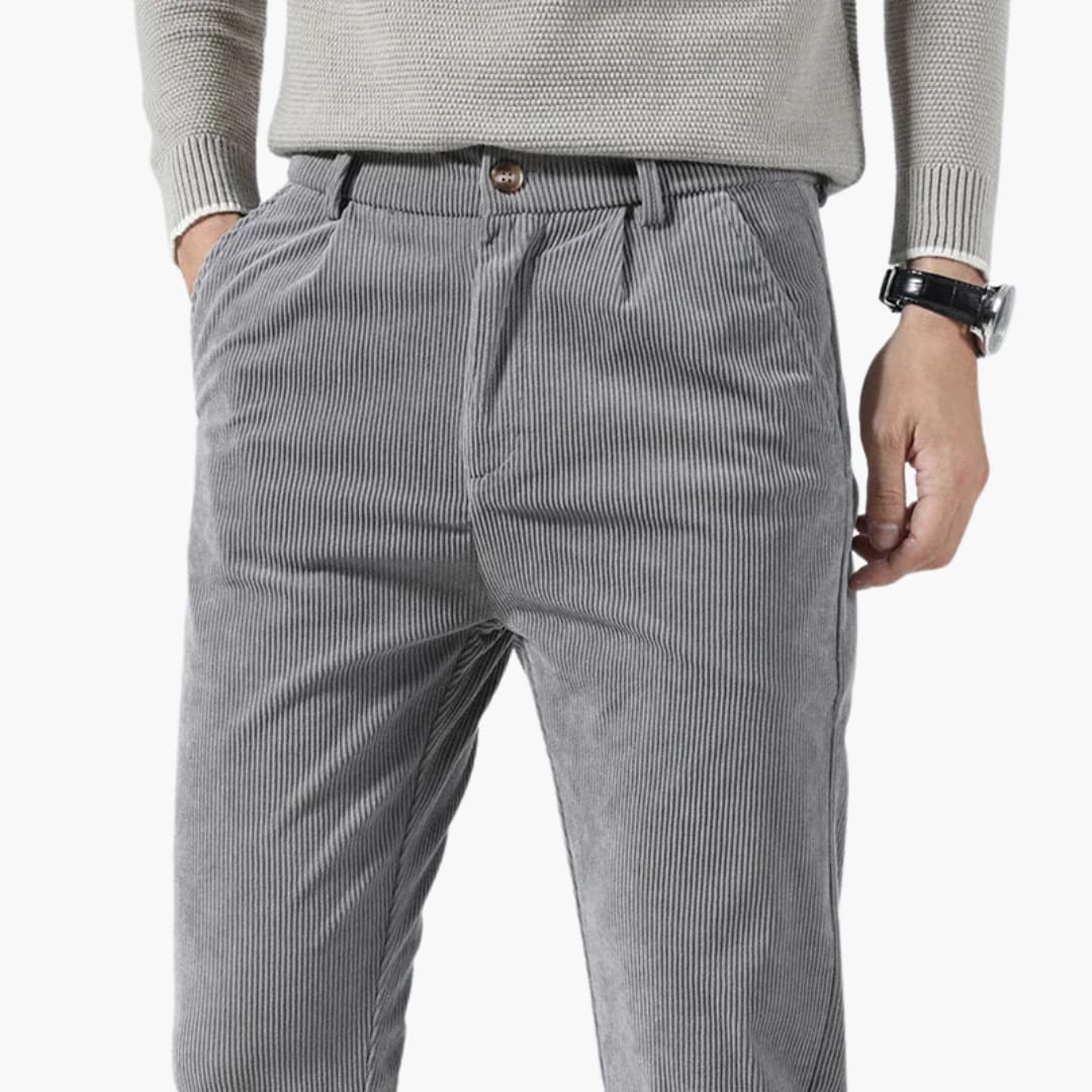 Pantaloni da uomo in velluto a coste a gamba dritta e vestibilità morbida