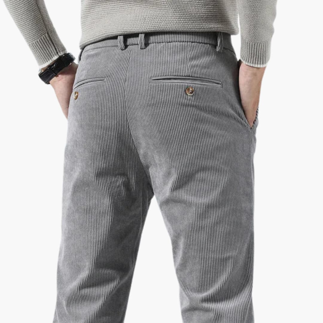 Pantaloni da uomo in velluto a coste a gamba dritta e vestibilità morbida