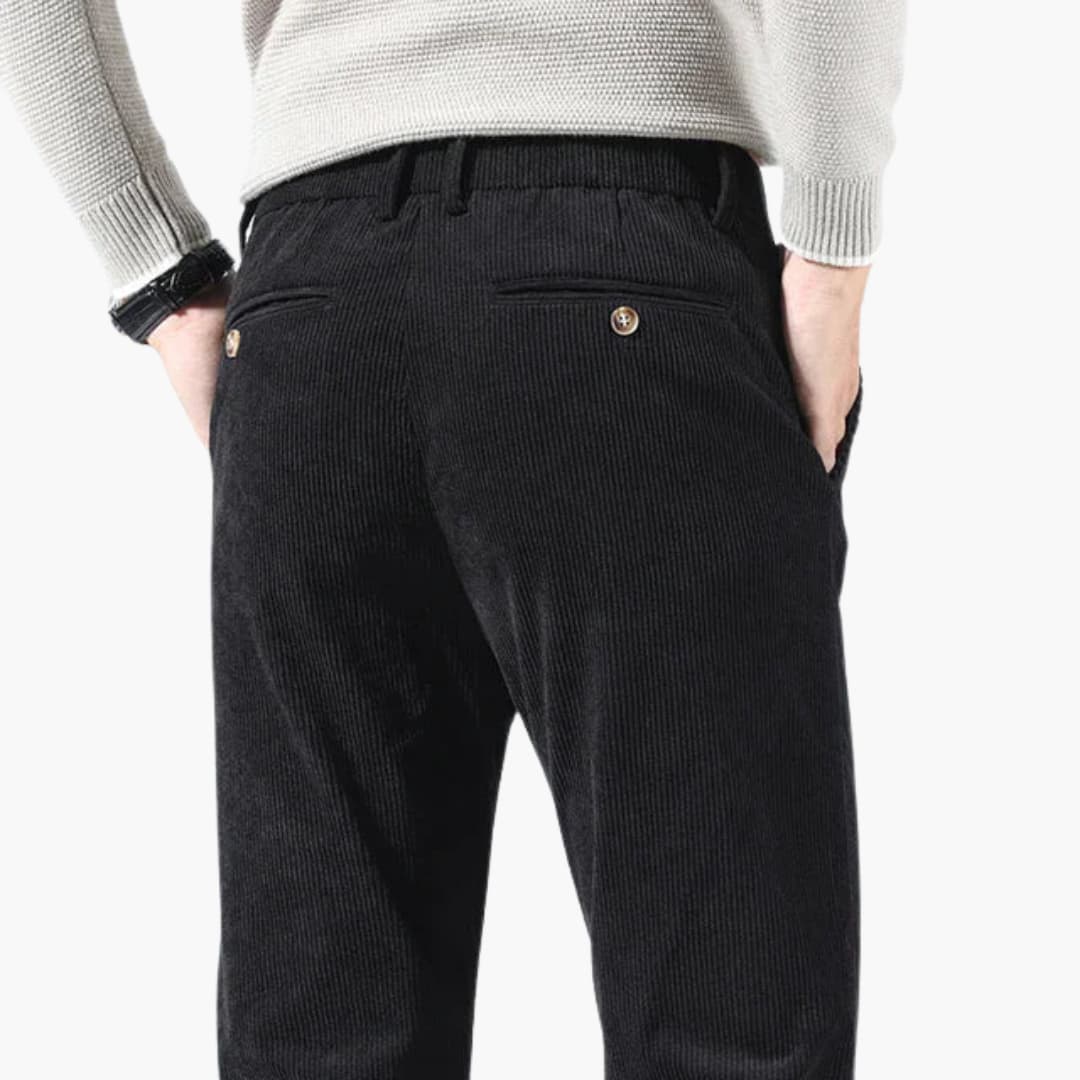Pantaloni da uomo in velluto a coste a gamba dritta e vestibilità morbida