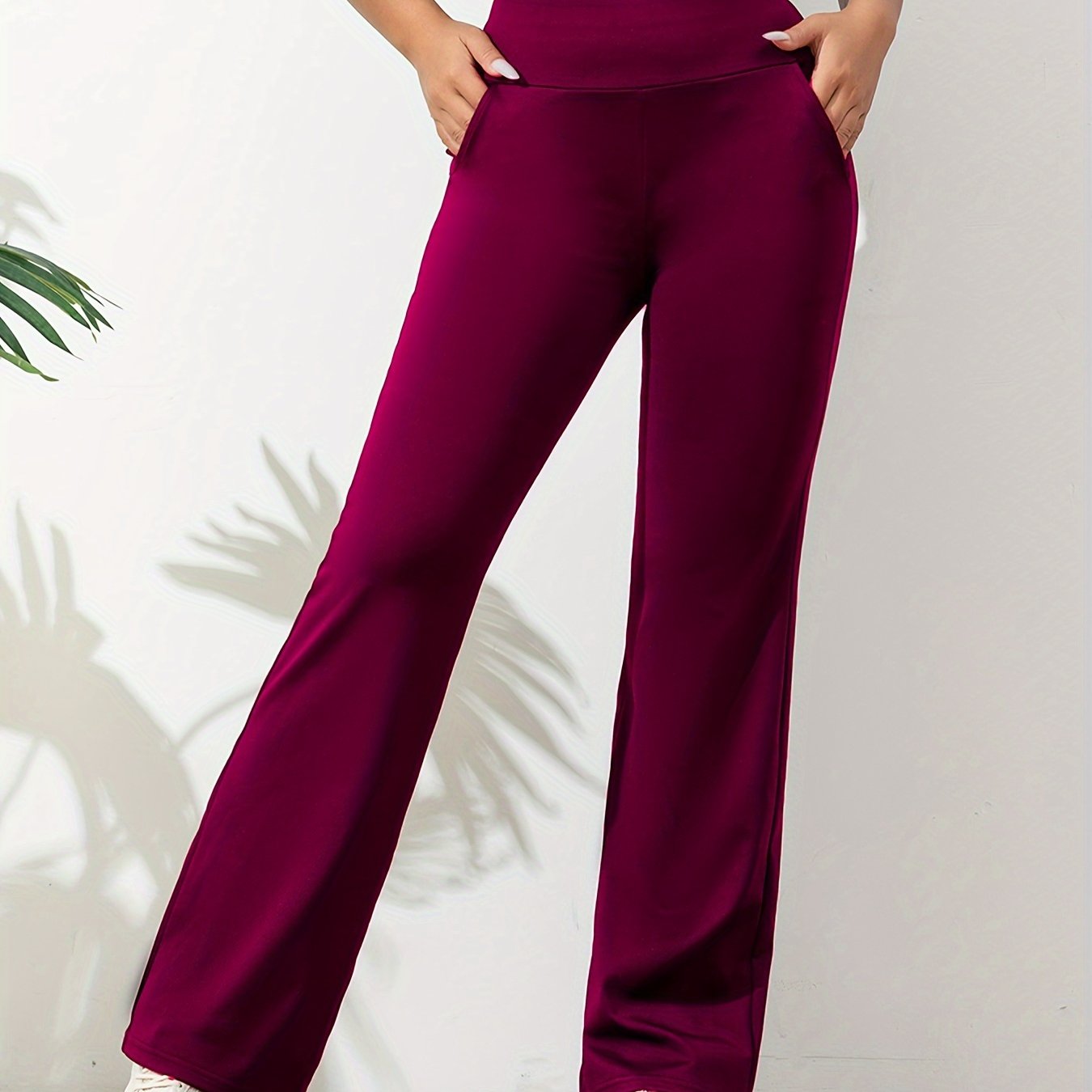 Pantaloni donna bootcut a vita alta