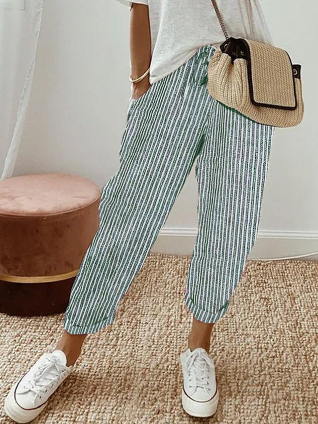 Pantaloni Eleganti di Lusso a Vita Alta Traspiranti e Antisudore