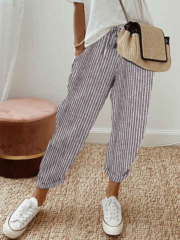 Pantaloni Eleganti di Lusso a Vita Alta Traspiranti e Antisudore