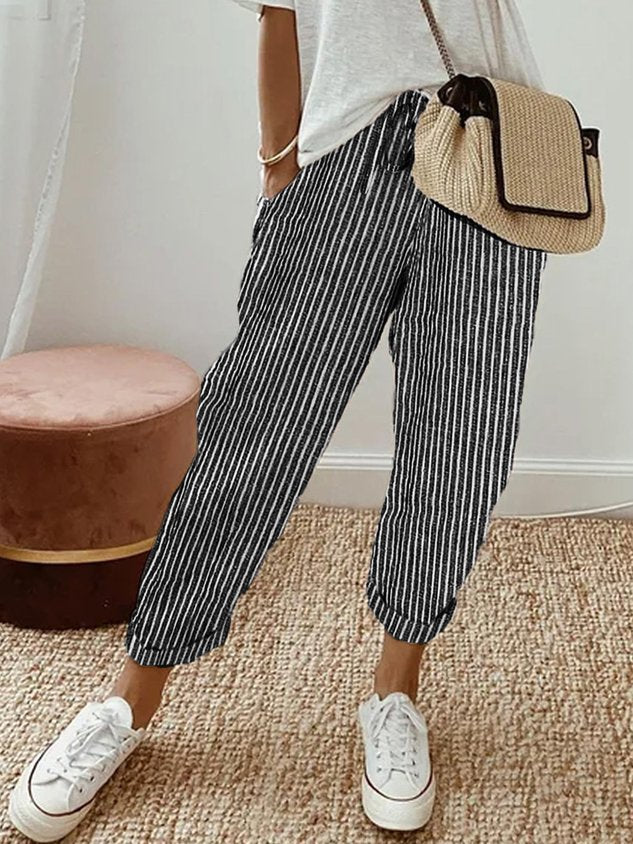 Pantaloni Eleganti di Lusso a Vita Alta Traspiranti e Antisudore