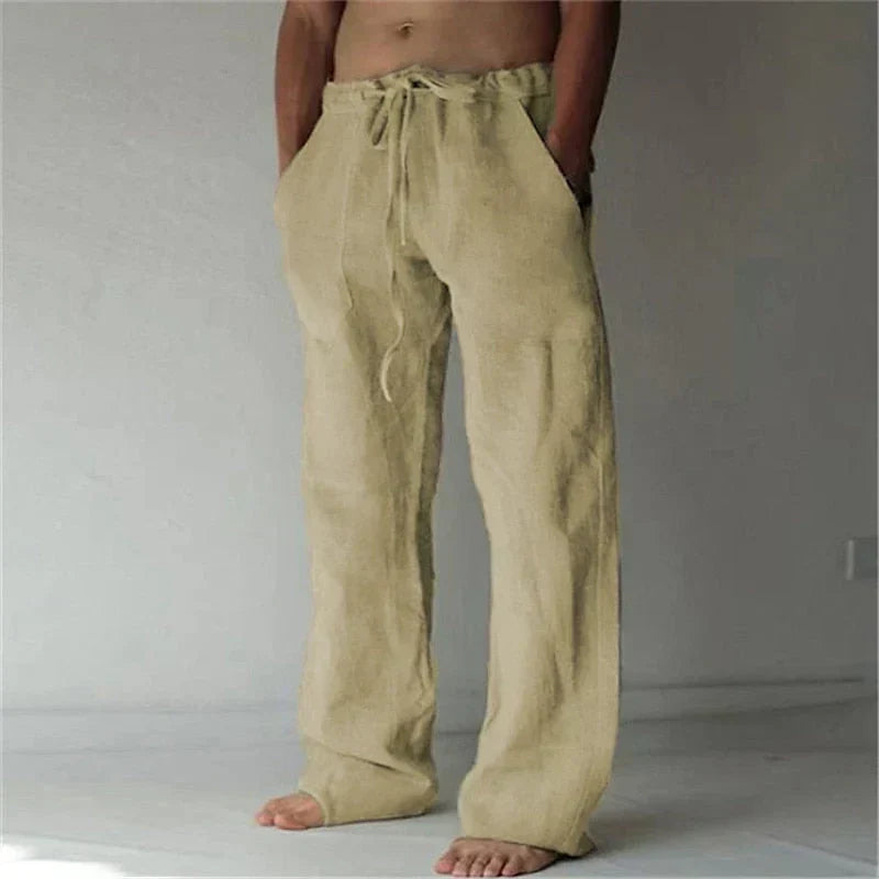Pantaloni estivi da uomo vestibilità baggy con elastico in vita