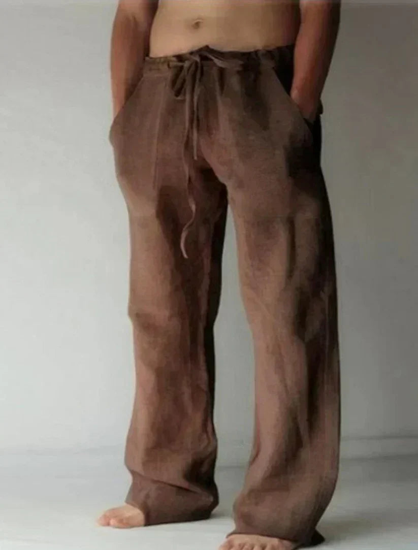 Pantaloni estivi da uomo vestibilità baggy con elastico in vita