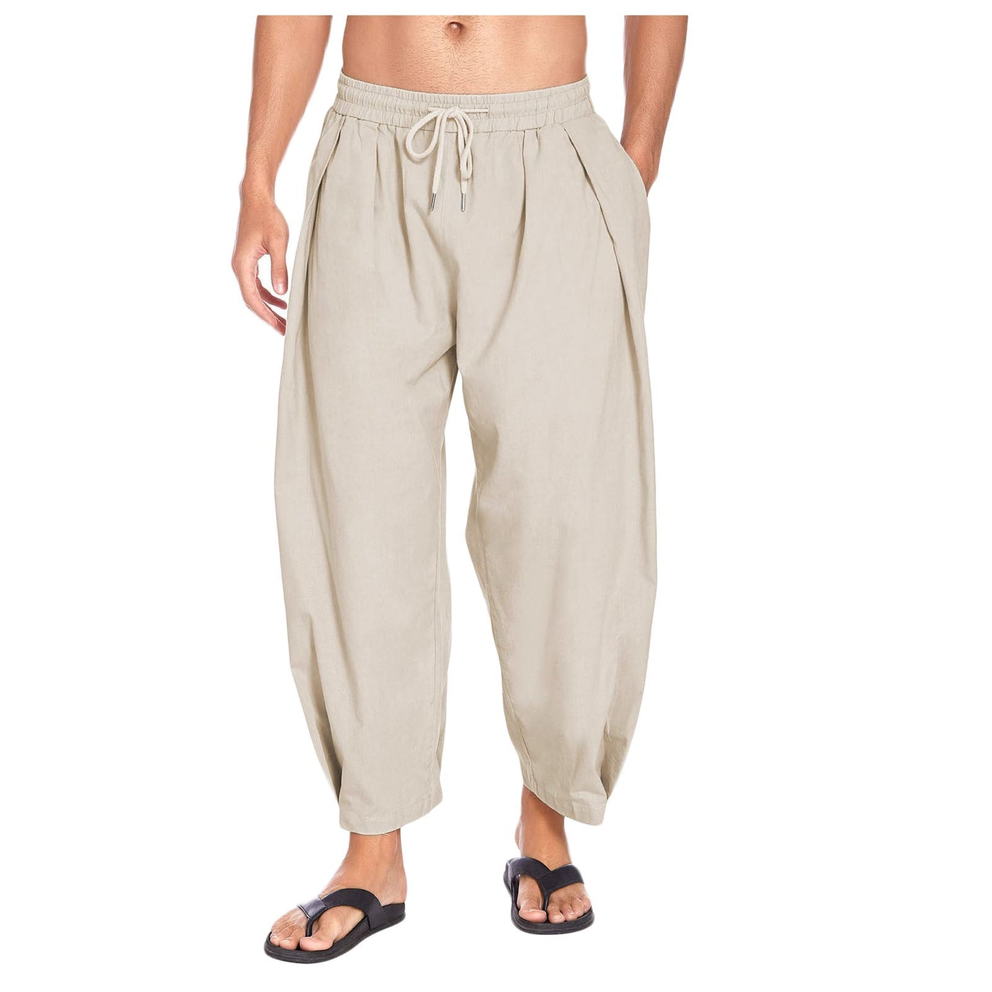 Pantaloni harem da uomo a cavallo basso