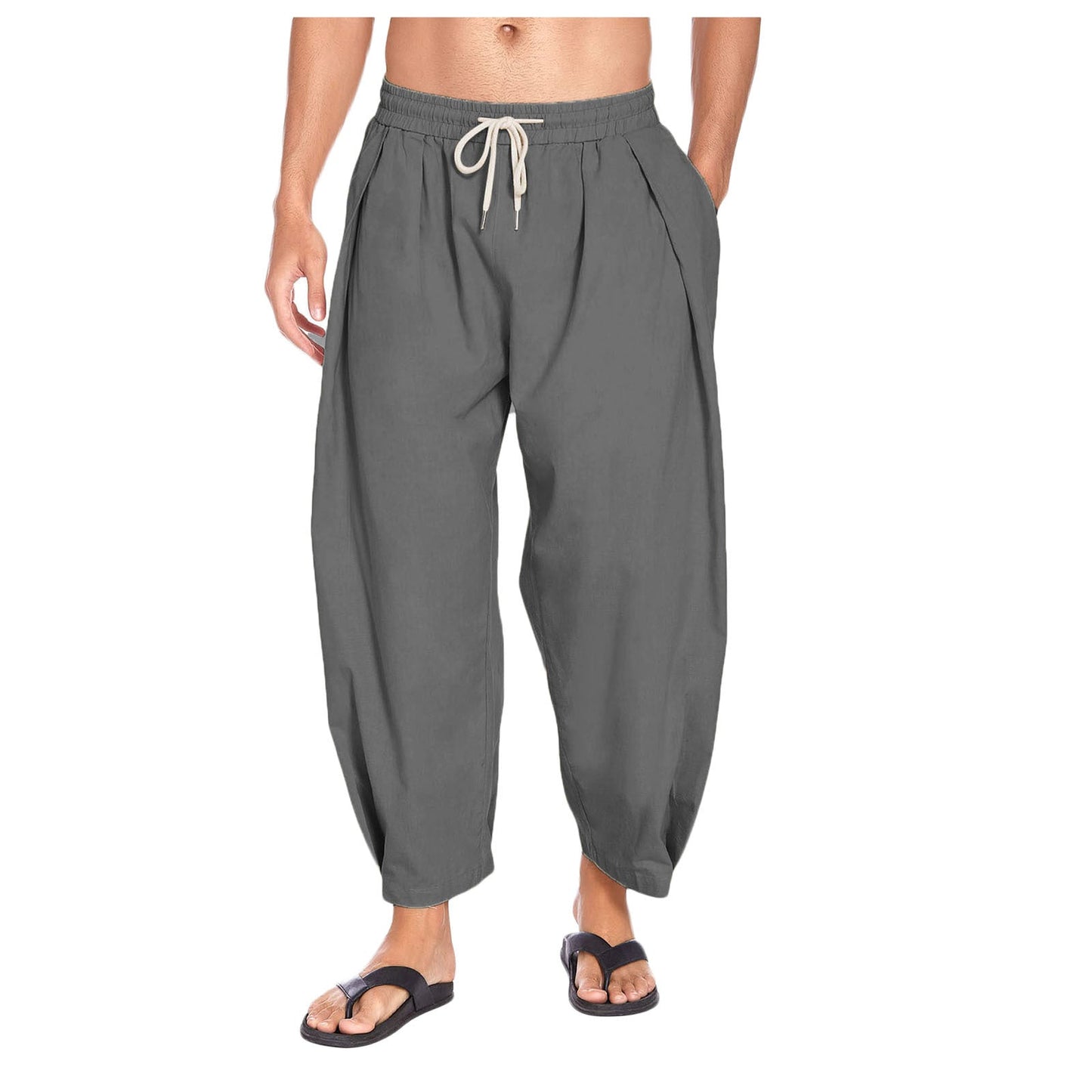 Pantaloni harem da uomo a cavallo basso
