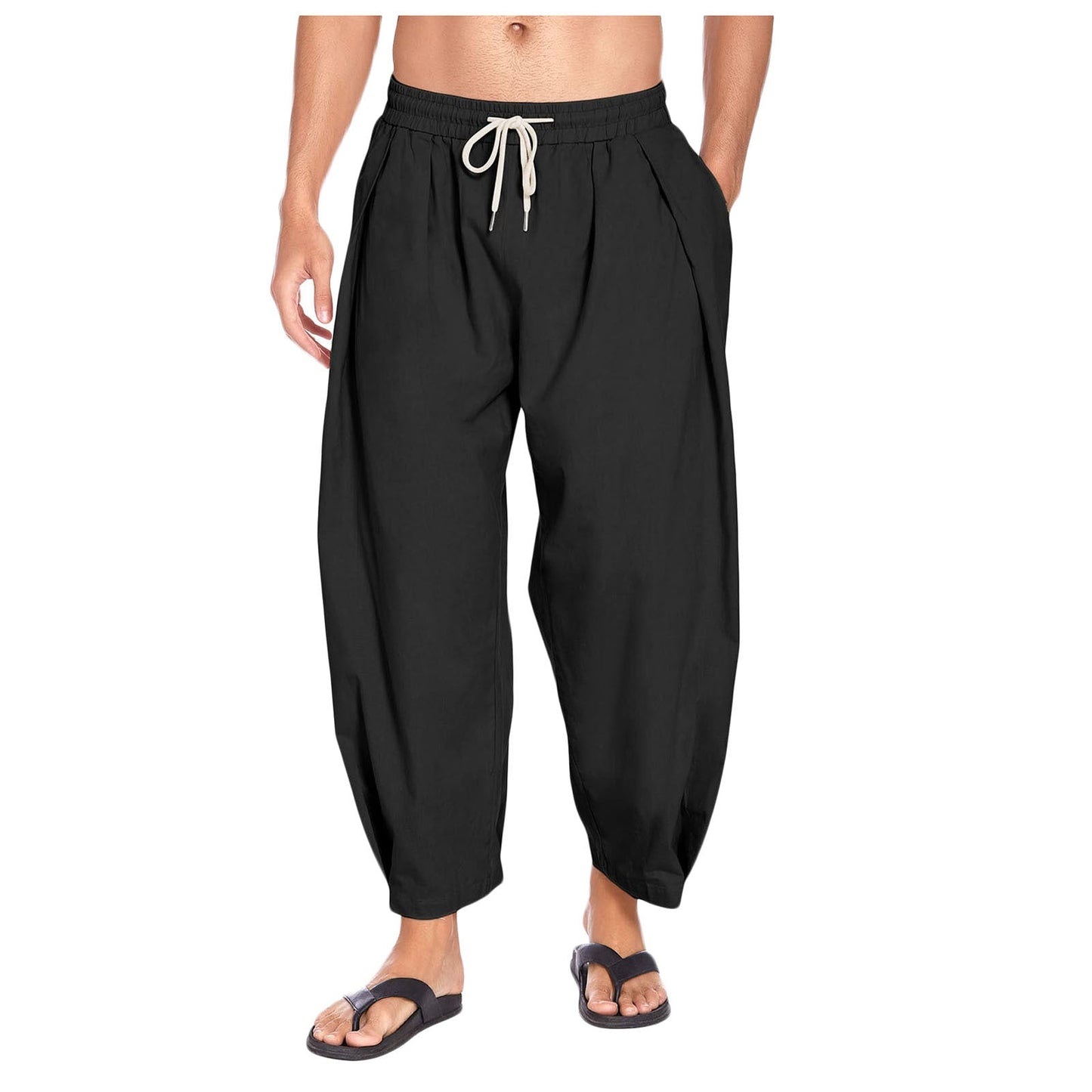 Pantaloni harem da uomo a cavallo basso