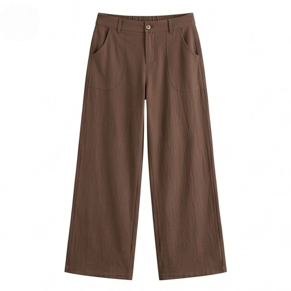 Pantaloni palazzo a vita alta a gamba Larga