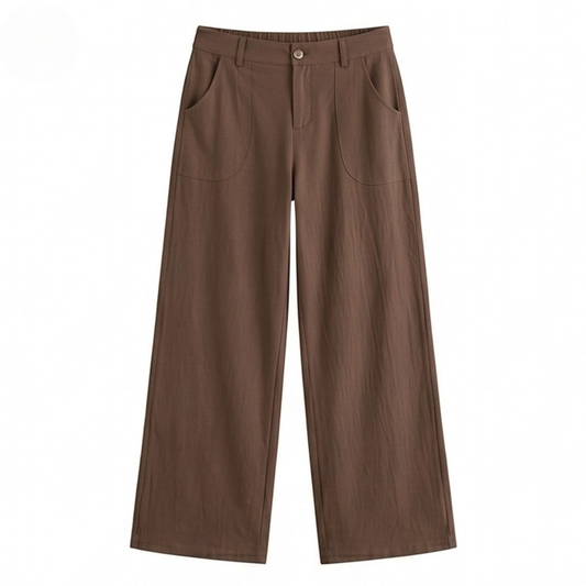 Pantaloni palazzo a vita alta a gamba Larga