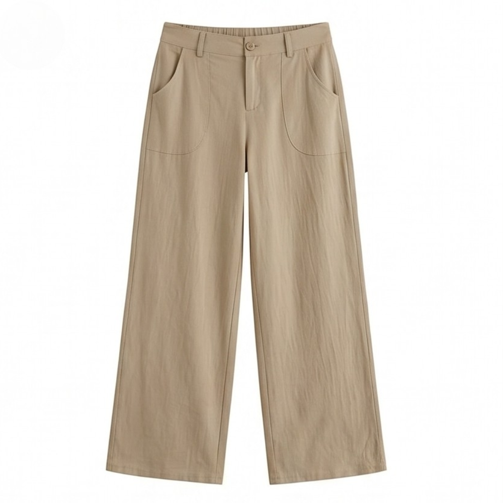 Pantaloni palazzo a vita alta a gamba Larga