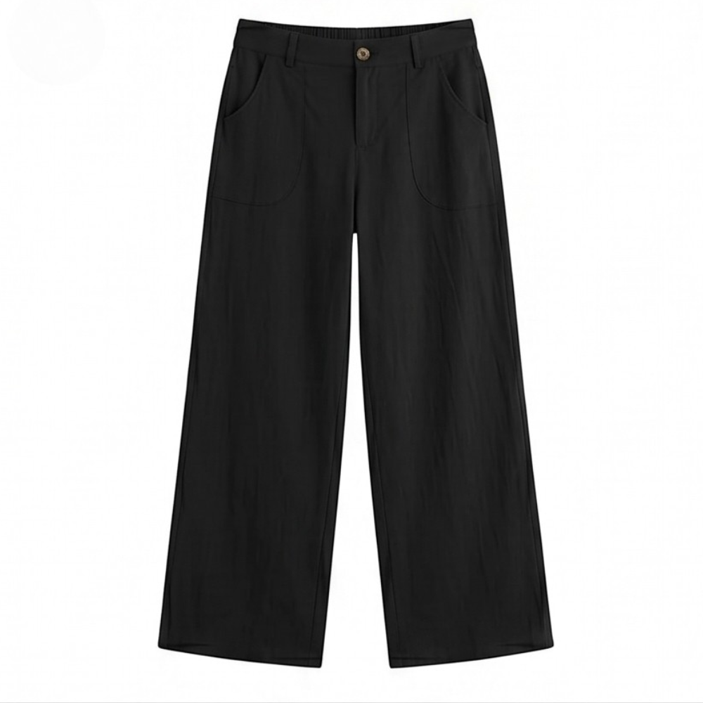 Pantaloni palazzo a vita alta a gamba Larga