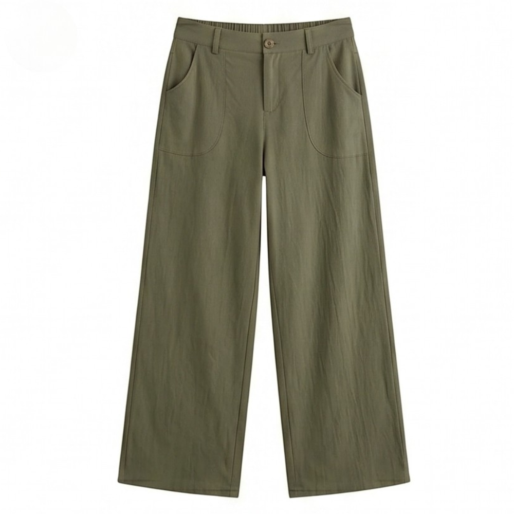 Pantaloni palazzo a vita alta a gamba Larga