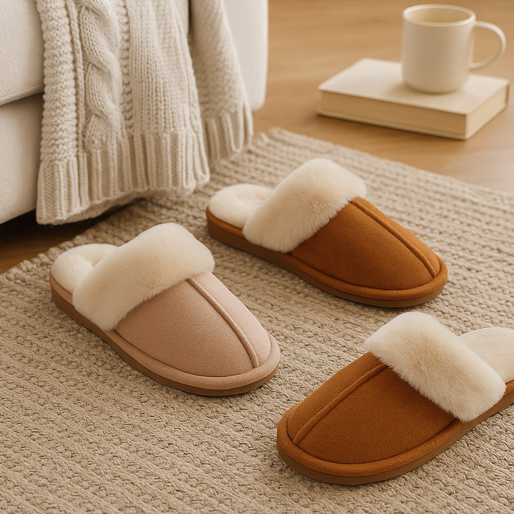 Pantofole – calde e morbide (Marrone e beige)