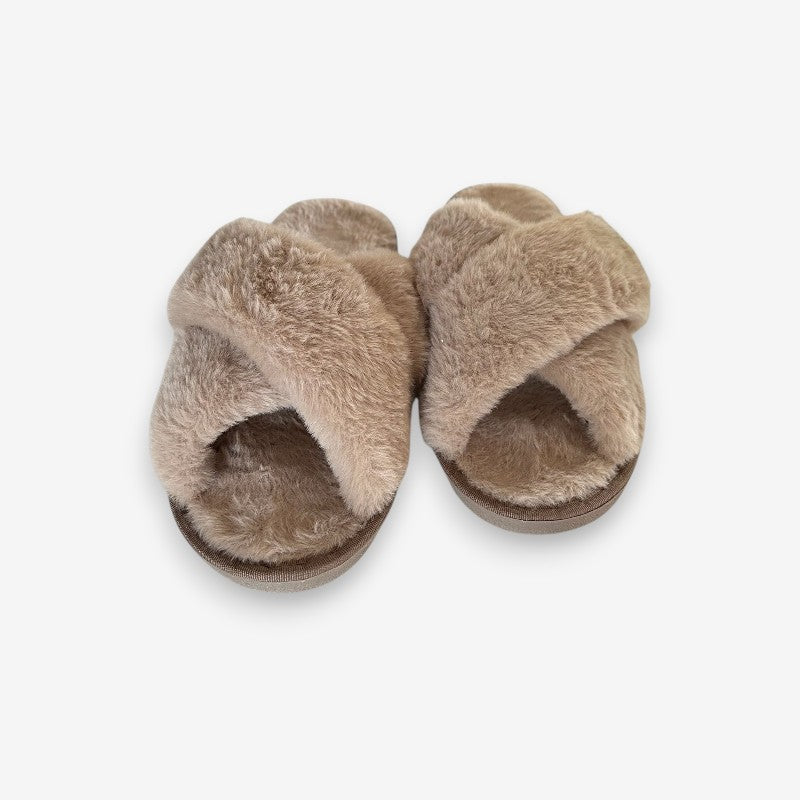 Pantofole da Casa da Donna con Fascette Incrociate e Tallone Aperto