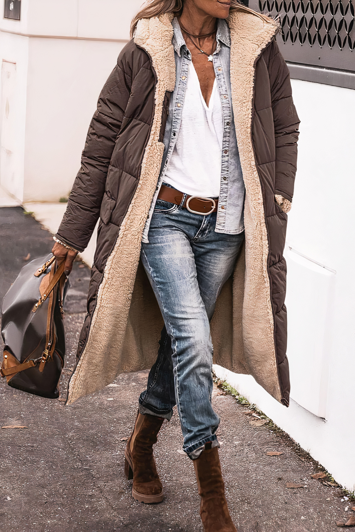 Parka impermeabile reversibile da donna