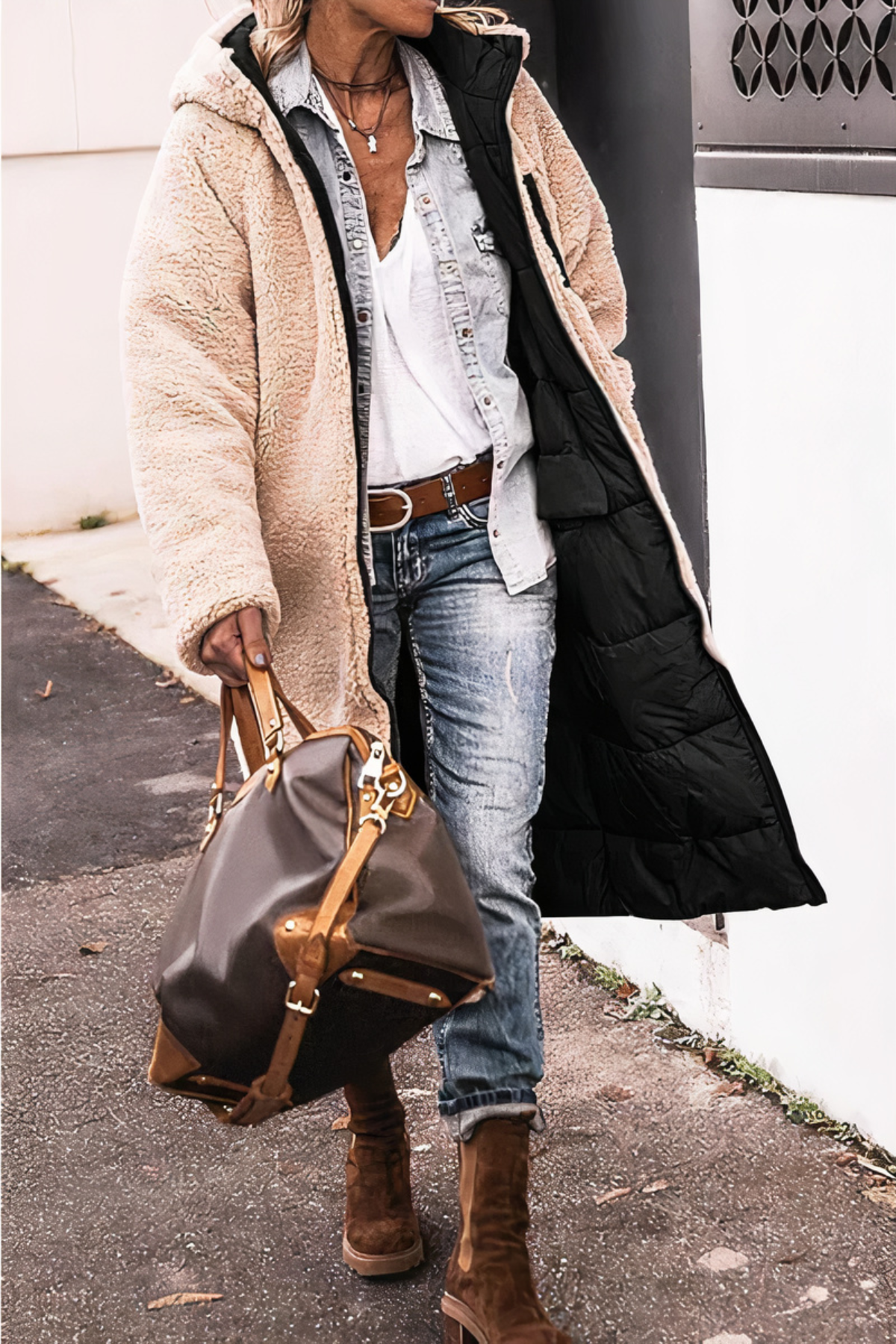 Parka impermeabile reversibile da donna