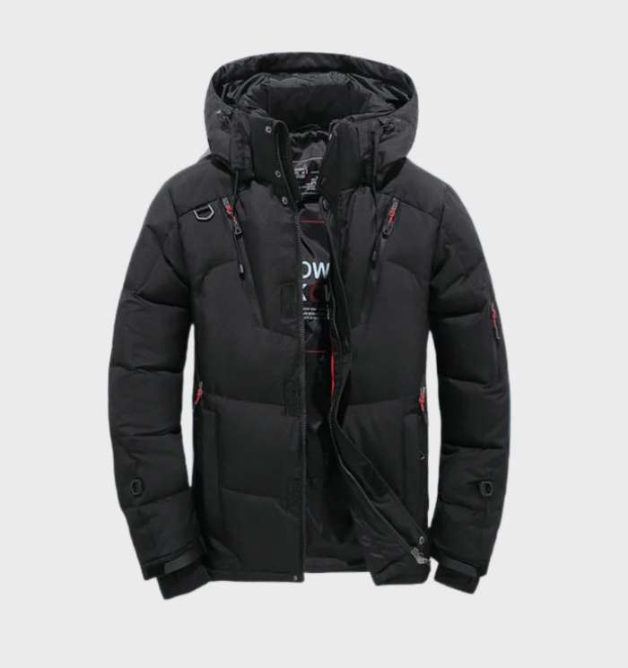 Parka invernale fortemente imbottito, impermeabile e antivento