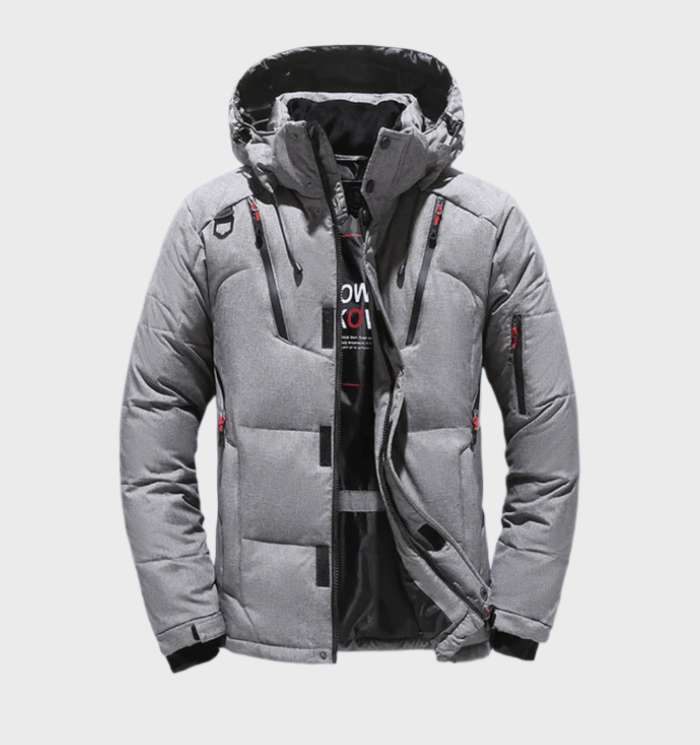 Parka invernale fortemente imbottito, impermeabile e antivento