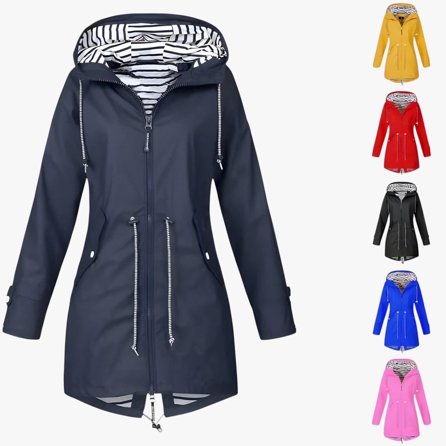 Parka invernale impermeabile – Vestibilità regolabile con isolamento termico e fodera del cappuccio a righe