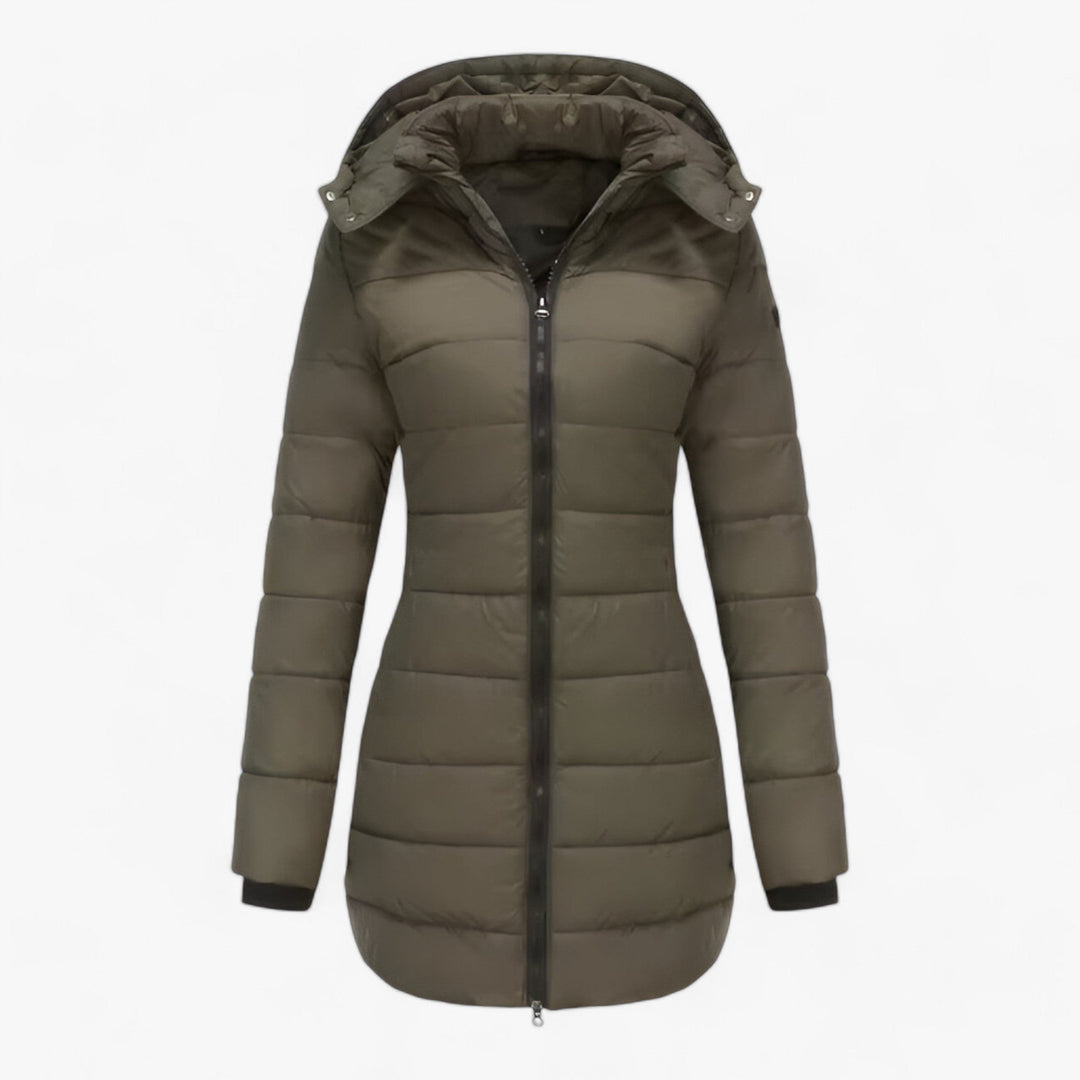 Parka lungo da donna isolato