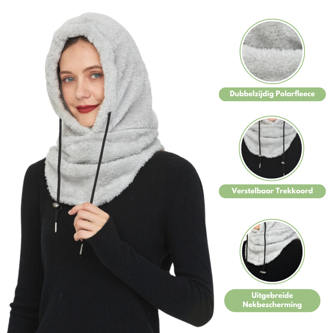 Passamontagna con cappuccio in fleece sherpa | Fleece polare per protezione invernale e da sci