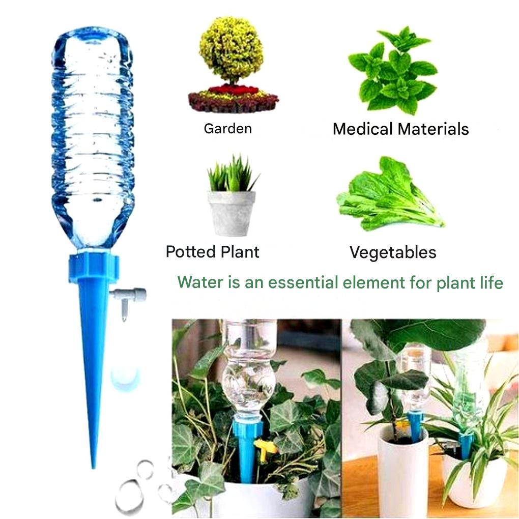 Picchetti di Irrigazione Automatica per Piante (Confezione da 12) – Supporto da Giardinaggio a Flusso Regolabile