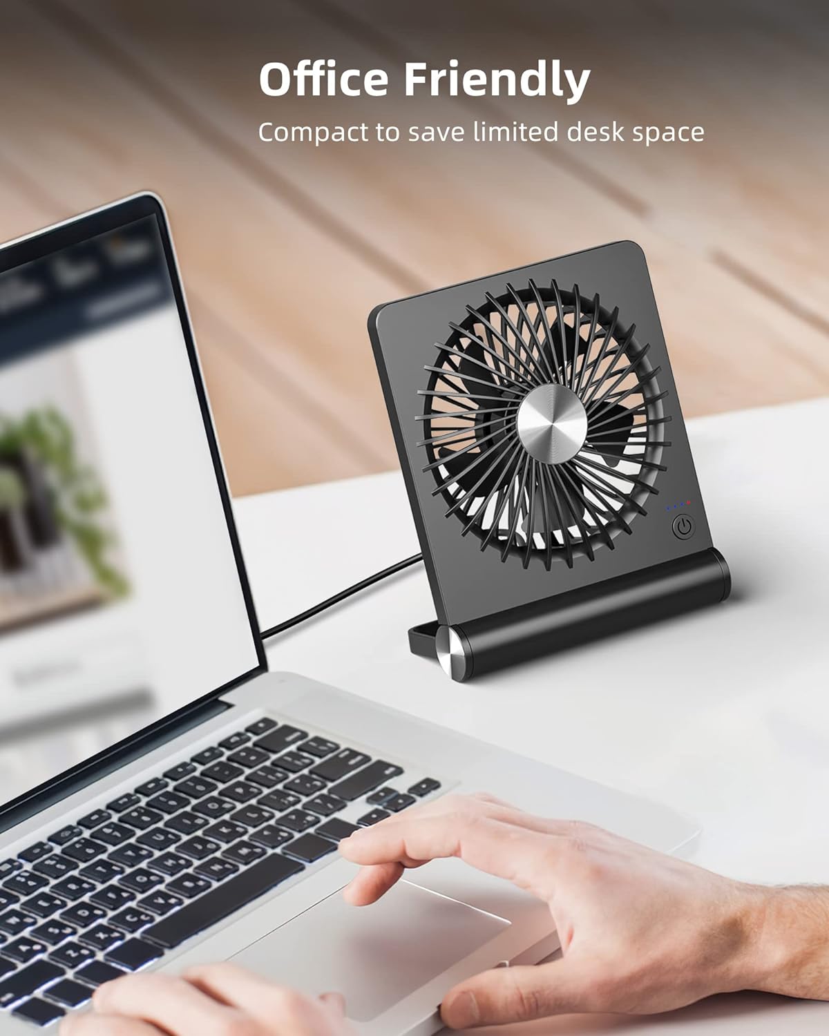 Piccolo ventilatore da tavolo ultrasilenzioso con potente flusso d'aria