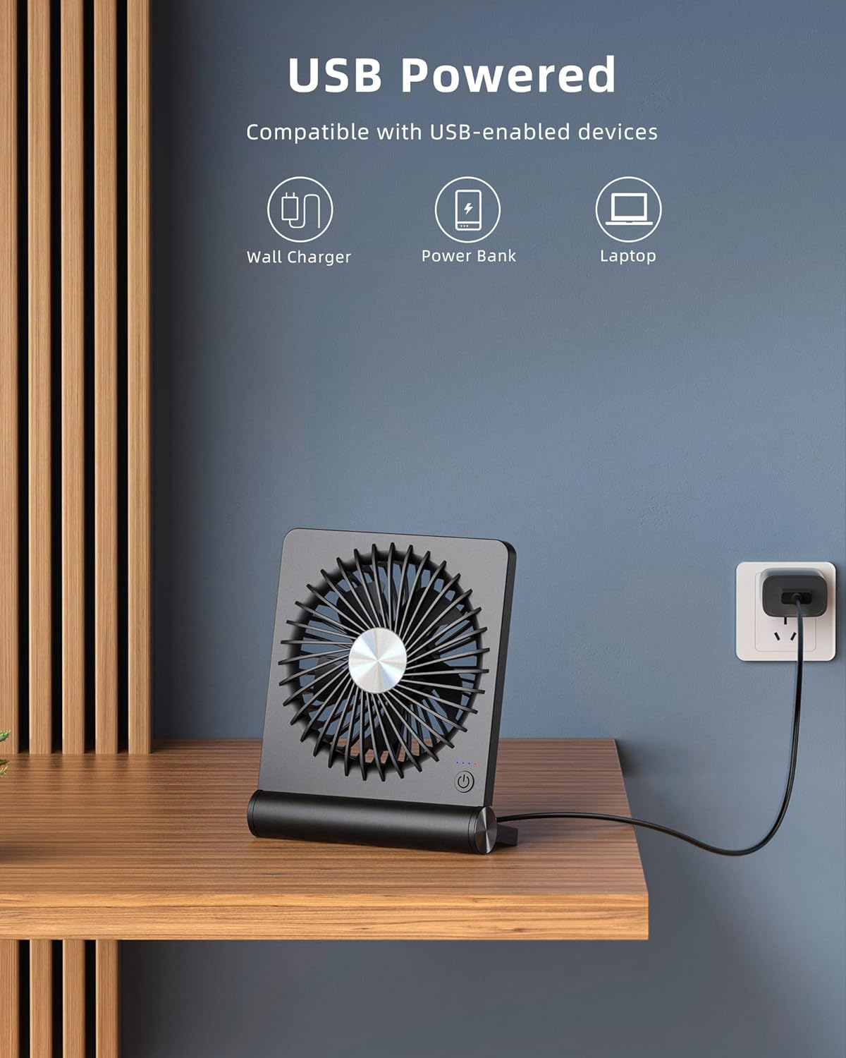 Piccolo ventilatore da tavolo ultrasilenzioso con potente flusso d'aria
