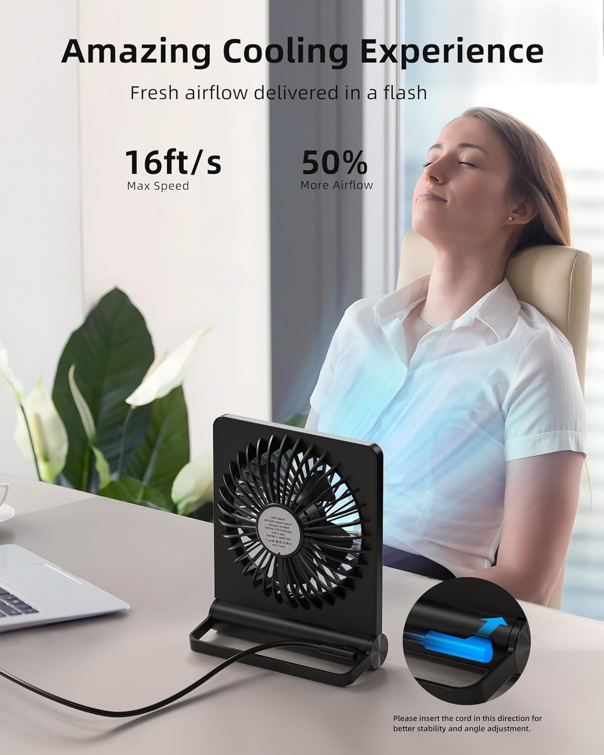 Piccolo ventilatore da tavolo ultrasilenzioso con potente flusso d'aria