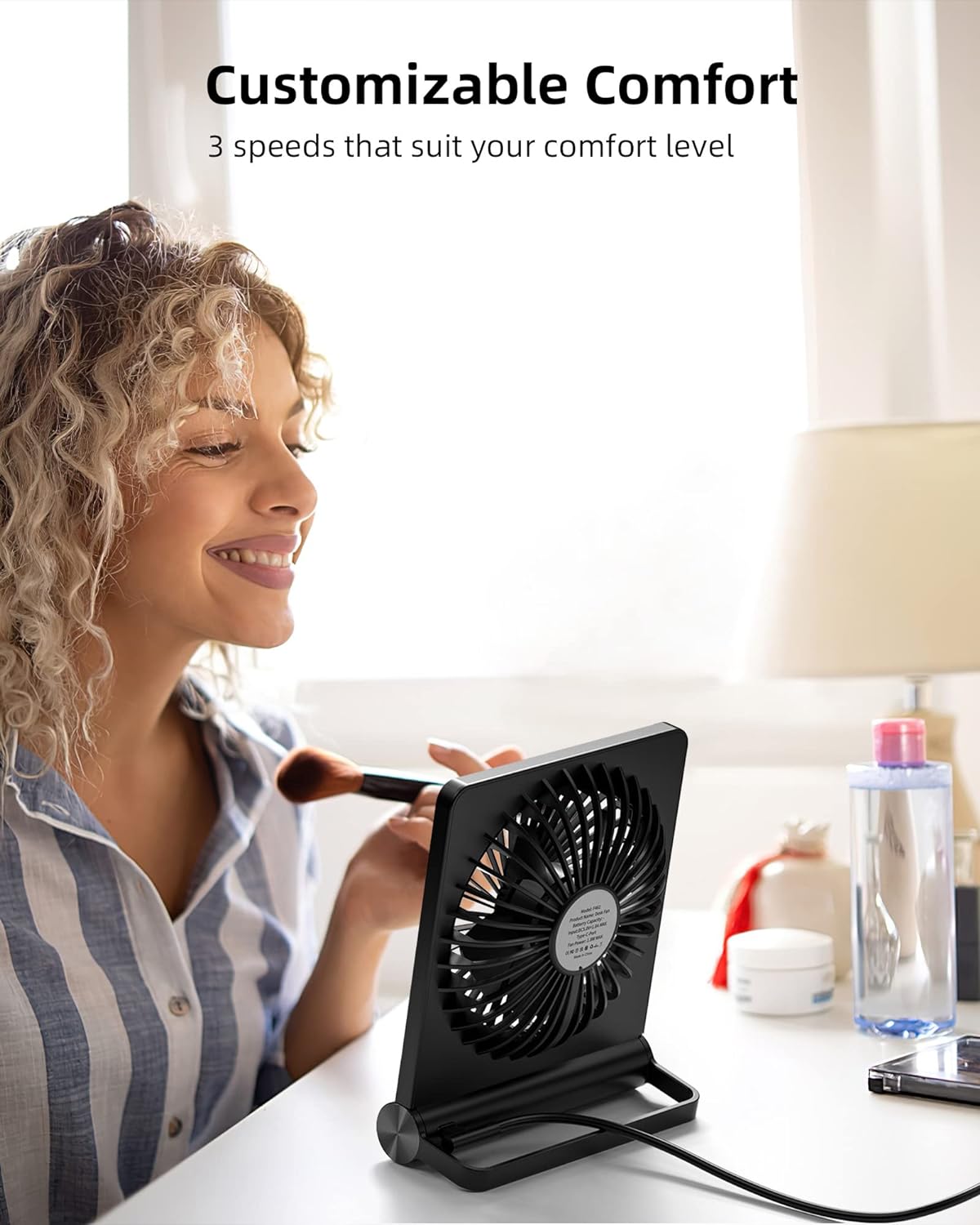 Piccolo ventilatore da tavolo ultrasilenzioso con potente flusso d'aria