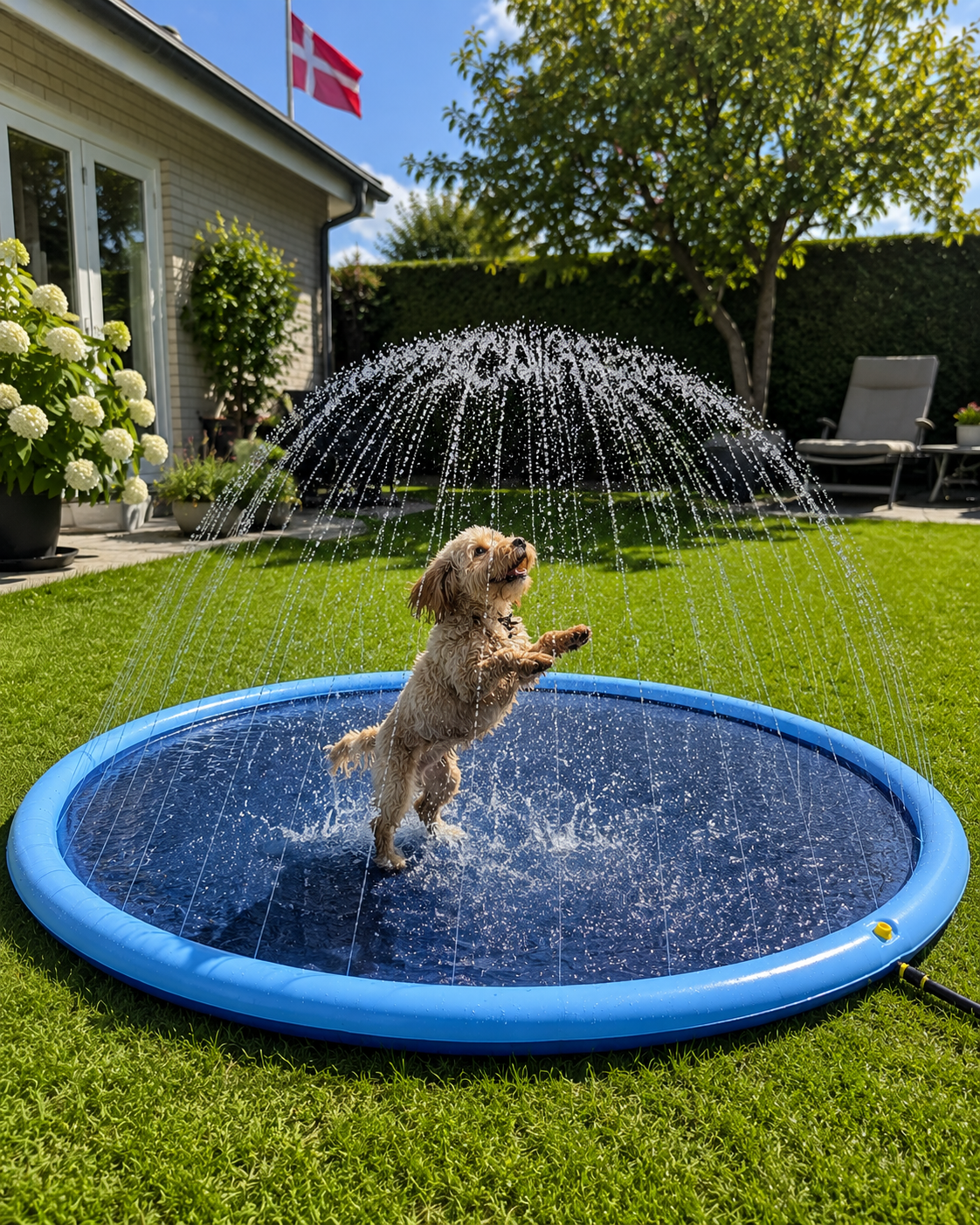Piscina per Cani con Spruzzi d'Acqua (disponibile in varie taglie per cani grandi e piccoli)